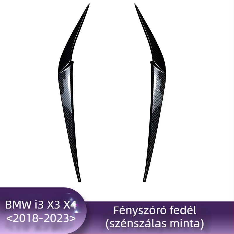 BMW fényszóró szemöldök díszléc X1, i3, X3F, X4, X5, X6 modellekhez – karbon rost mintás felület