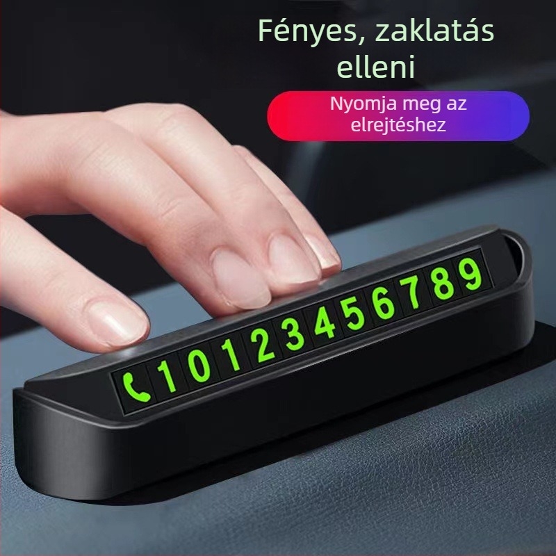 Műanyag autó belső dekoráció – rendszám-dísz, modell 5528, logóval testreszabható