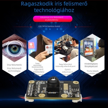 USB kamera irisz felismeréssel, 5MP, 2592x1944, 30fps, éjszakai látás