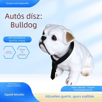 Kutya alakú, gyantaanyagú autóközponti dekoráció, modern stílus, testreszabható, Multi-Mattel márka
