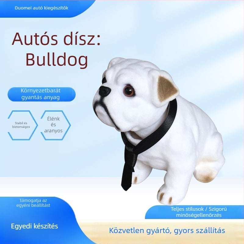 Kutya alakú, gyantaanyagú autóközponti dekoráció, modern stílus, testreszabható, Multi-Mattel márka