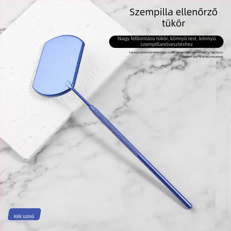 Négyzet alakú kézben tartható szempilla tükrö rozsdamentes acélból, szempillák hosszabbításához és vizsgálatához