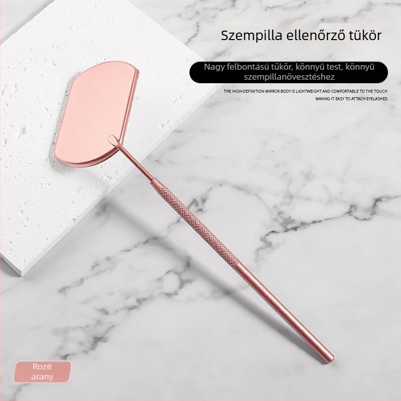 Négyzet alakú kézben tartható szempilla tükrö rozsdamentes acélból, szempillák hosszabbításához és vizsgálatához