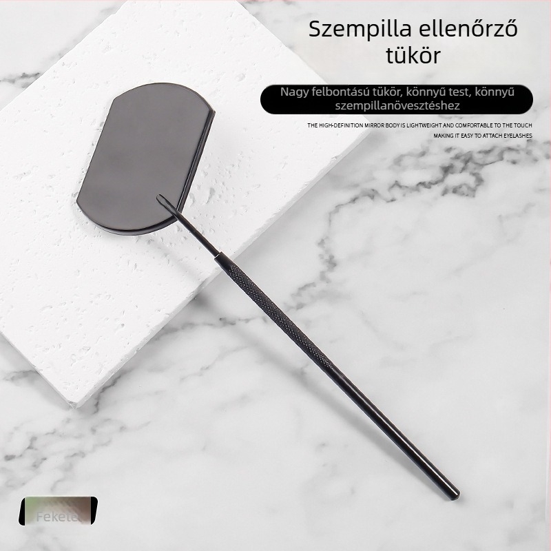 Négyzet alakú kézben tartható szempilla tükrö rozsdamentes acélból, szempillák hosszabbításához és vizsgálatához