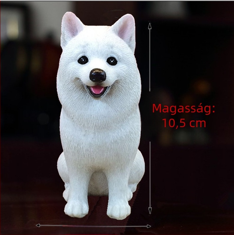 Samoyed kutya autódekoráció, műgyanta kézműves, belső díszítés