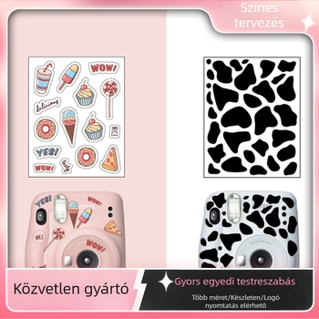 Polaroid DIY matricás készlet — modell: Medium general dessert cow pattern; PVC anyag; kreatív matricák; testreszabott rajzok; kompatibilis Polaroidokkal, fényképekkel, fénykép albumaival, védőtokokkal, kameratáskákhoz