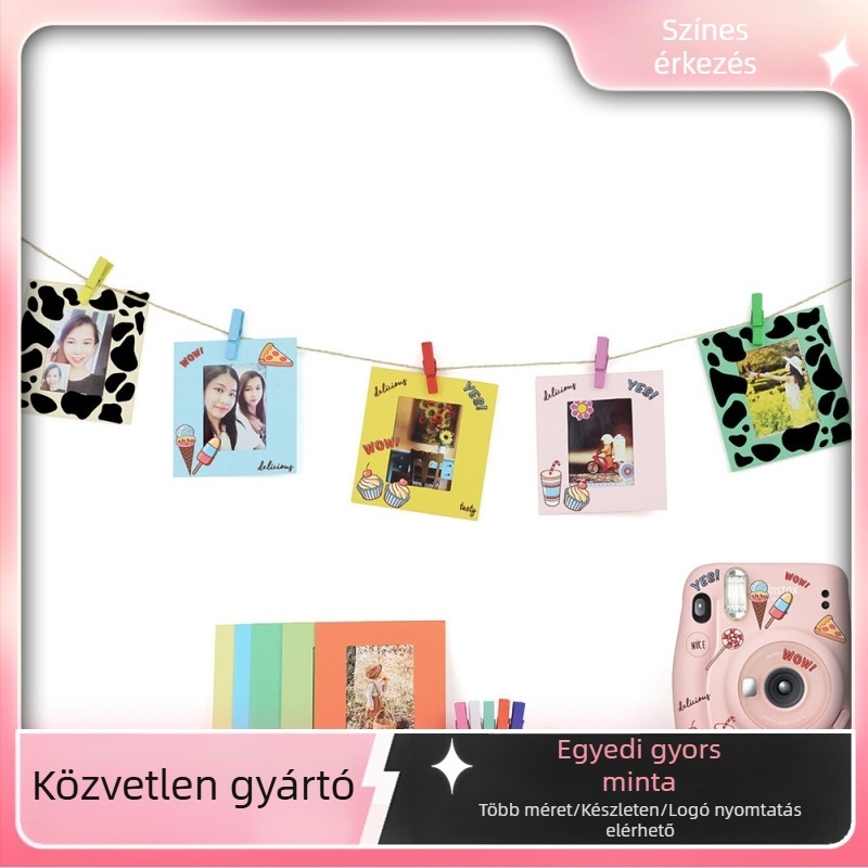 Polaroid DIY matricás készlet — modell: Medium general dessert cow pattern; PVC anyag; kreatív matricák; testreszabott rajzok; kompatibilis Polaroidokkal, fényképekkel, fénykép albumaival, védőtokokkal, kameratáskákhoz