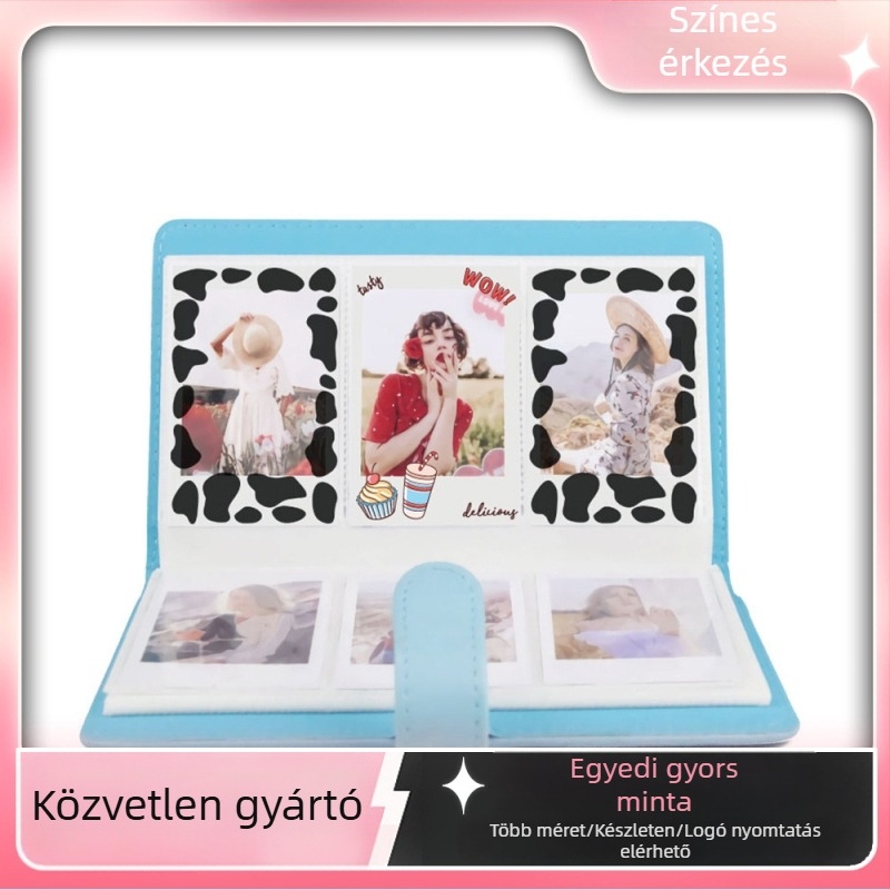 Polaroid DIY matricás készlet — modell: Medium general dessert cow pattern; PVC anyag; kreatív matricák; testreszabott rajzok; kompatibilis Polaroidokkal, fényképekkel, fénykép albumaival, védőtokokkal, kameratáskákhoz