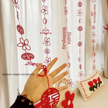 Esküvői szoba rendező készlet díszes függönyökkel és esküvői függő díszekkel (Anyag: nem szövött textil; Kategória: helyszín rendező kellékek; Alkalmas: esküvői ünnepség; Anyag típus: szalag)