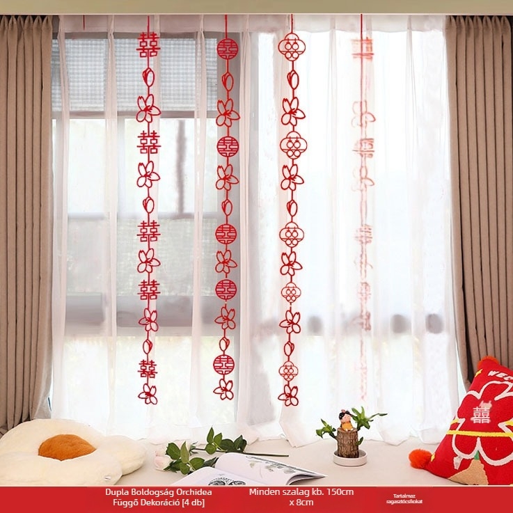 Esküvői szoba rendező készlet díszes függönyökkel és esküvői függő díszekkel (Anyag: nem szövött textil; Kategória: helyszín rendező kellékek; Alkalmas: esküvői ünnepség; Anyag típus: szalag)