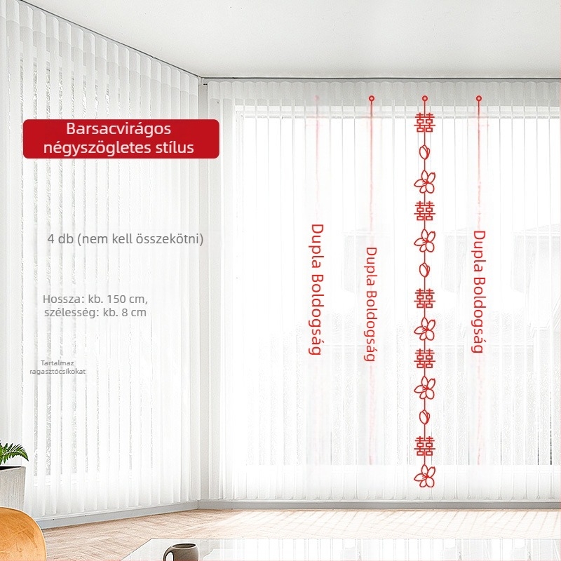 Esküvői szoba rendező készlet díszes függönyökkel és esküvői függő díszekkel (Anyag: nem szövött textil; Kategória: helyszín rendező kellékek; Alkalmas: esküvői ünnepség; Anyag típus: szalag)