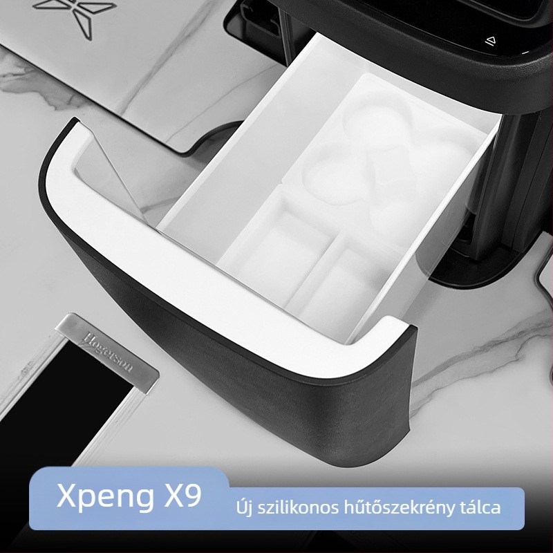 Lingyue szilikon belső autós tároló tálca, vízálló és nyomásálló, Xiaopeng X9 24–26 modellhez