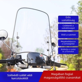 Szélvédővédő elektromos robogóhoz, PC anyag, logónyomtatás