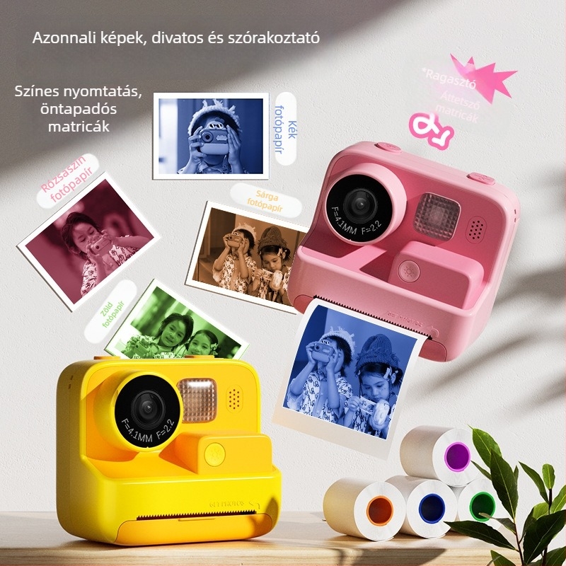 K27 Gyerekeknek szánt nyomtató kamera 2.0 hüvelykes IPS LCD-vel, 26MP szenzor, TF-kártya, ABS+PC ház, nyomtatási funkció