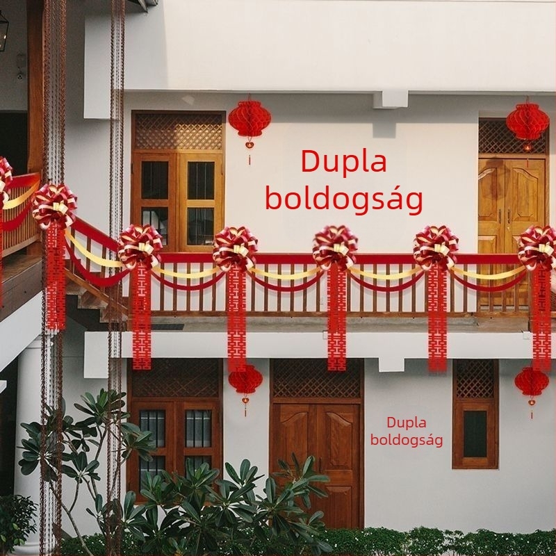 Esküvői rendezvényhelyszín dekorációs készlet - szalag díszítés a balkóhoz és a lépcsőkhöz, egyszínű szalag, ajándék reklámcélokra