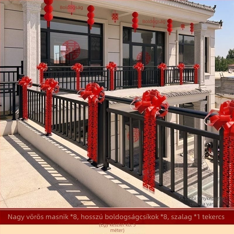 Esküvői rendezvényhelyszín dekorációs készlet - szalag díszítés a balkóhoz és a lépcsőkhöz, egyszínű szalag, ajándék reklámcélokra