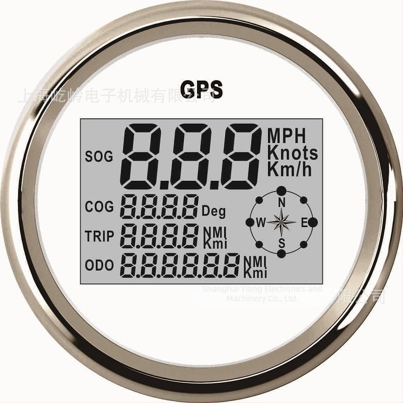 LED kijelzős GPS sebességmérő autókhoz és motorkerékpárokhoz, 9–32V, rozsdamentes acél + műanyag, univerzális