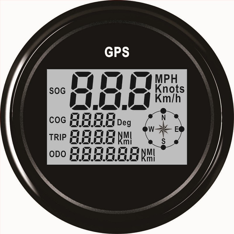 LED kijelzős GPS sebességmérő autókhoz és motorkerékpárokhoz, 9–32V, rozsdamentes acél + műanyag, univerzális