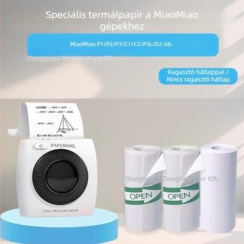 Öntapadós termoszalagú papír gyerekeknek – 70 µm vastagság, bevonat nélküli, forró olvadó ragasztóval, 5 tekercs