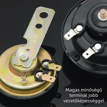 Motorkerékpár kürt – 12V, egytónusú, vízálló, műanyag+vas konstrukció, Mojelong