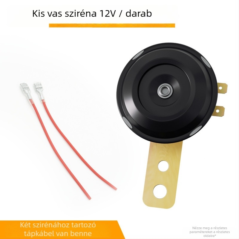 Motorkerékpár kürt – 12V, egytónusú, vízálló, műanyag+vas konstrukció, Mojelong