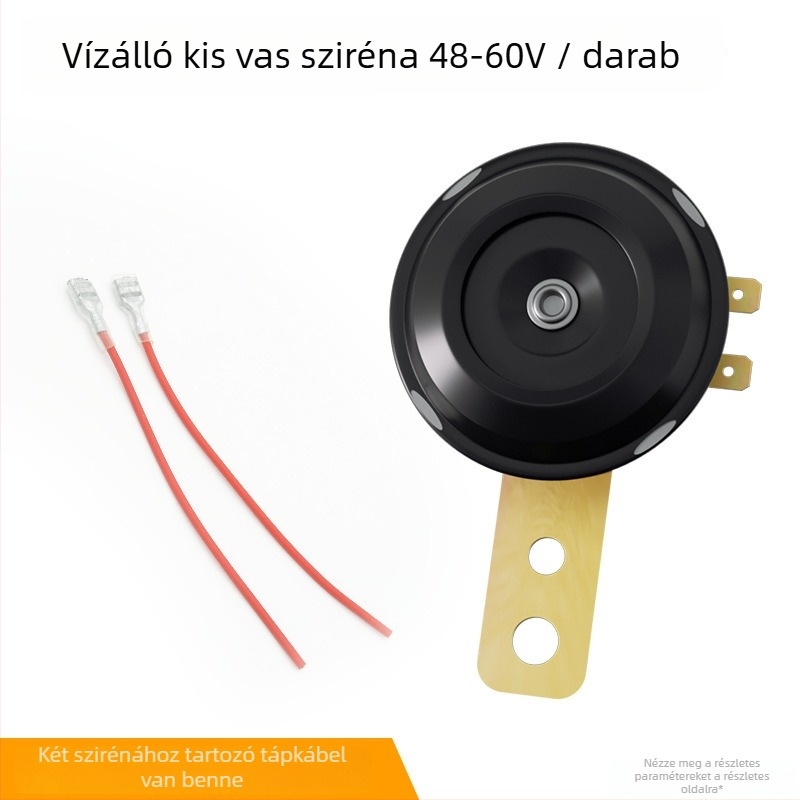 Motorkerékpár kürt – 12V, egytónusú, vízálló, műanyag+vas konstrukció, Mojelong