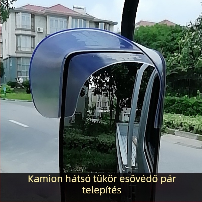 Wan Che Li PVC esővédő sapka nagy teherautókhoz — visszapillantó tükör esővédő, ragasztós felszerelés, kompatibil MT/manual váltóval, egy pár