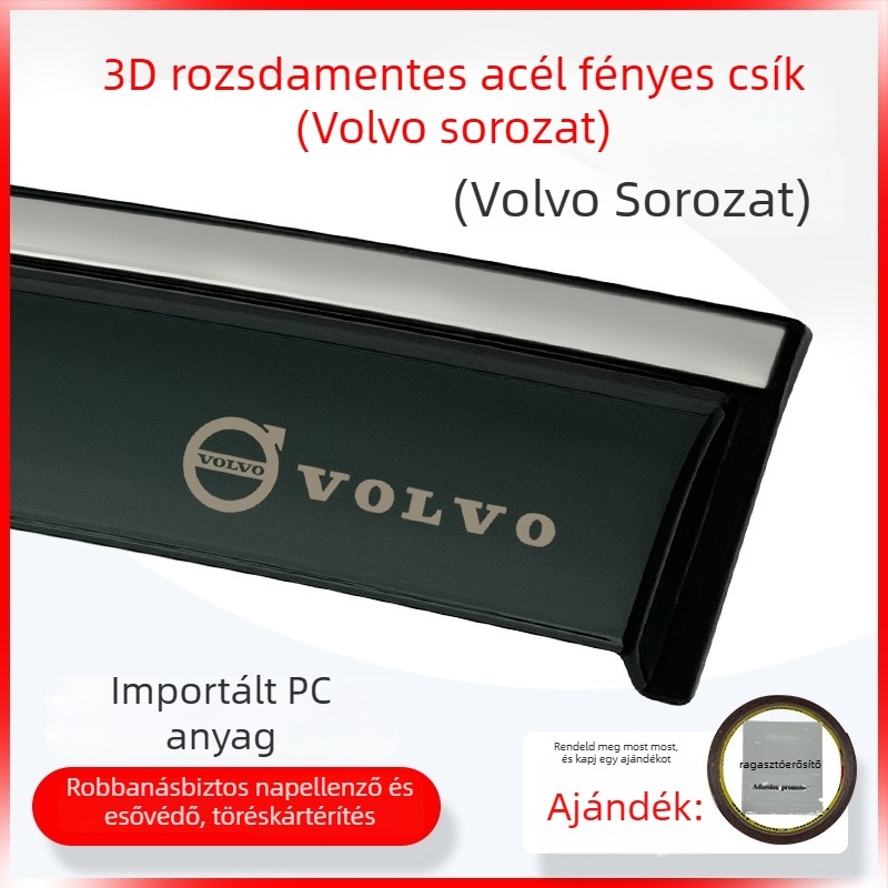 Volvo XC90 ablakkárvédő sávok – Yin Shu Xiao PC, 4 db, szerelés: ragasztás, kompatibilis 2002-2015+