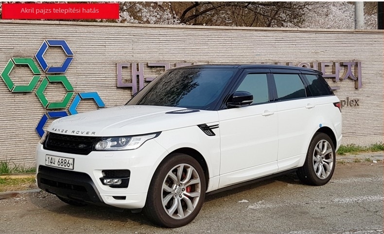 PMMA Esővédő szemöldök Range Rover Sport (2014–2022), 6 darabos készlet, eredeti ragasztóval szerelve, Auto Clover/Oakford