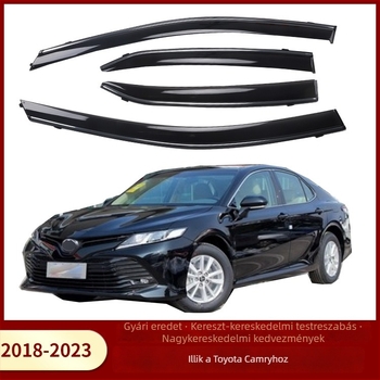 Toyota Camry (2018-2023) ablaka védő készlet — Anyag: injekciós formázású PS elektroplatinált fényes csíkokkal; Ragasztóval történő szerelés; Csomagolás: 4 db; Termékkód 413