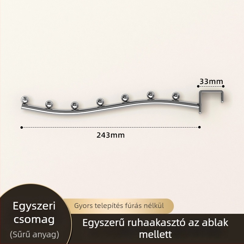 Rozsdamentes acélból készült egypontos horog, modern minimalist stílus, teherbírás 30 kg, 2023-as megjelenés.