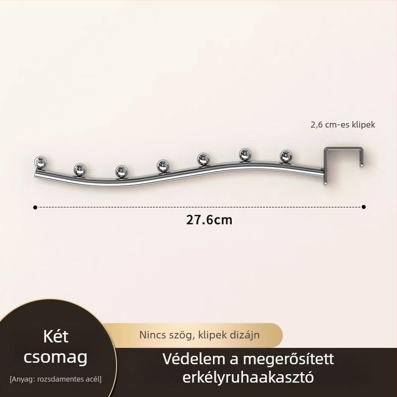 Rozsdamentes acélból készült egypontos horog, modern minimalist stílus, teherbírás 30 kg, 2023-as megjelenés.