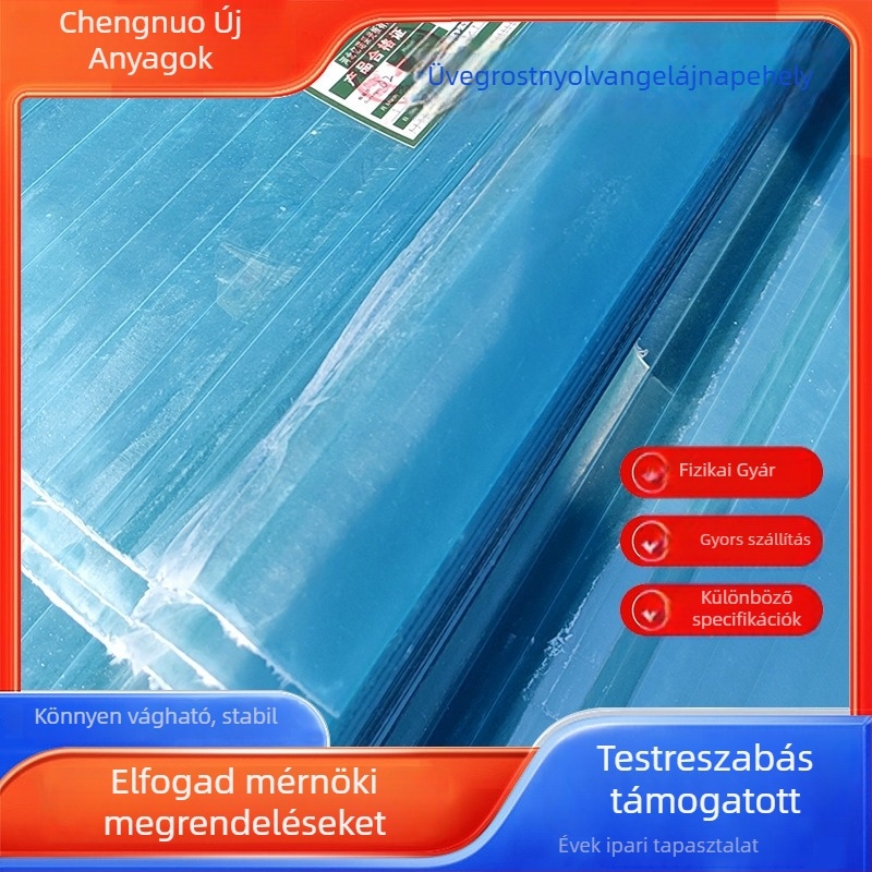 Világítópanel átlátszó műanyagból, kültéri használatra, víz-hullám textúra, szigetelés, erkély esővédelme