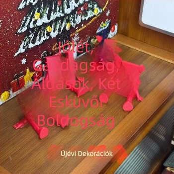 Háromdimenziós esküvői dekor a Kettős Boldogság szimbólummal — műanyag; esküvőre; Kategória: Egyéb esküvői kellékek; Csomagolás: Nincs