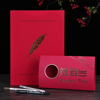 Esküvői és üzleti események aláírási könyve — Vendég aláírási könyv, 24,5×34 cm, Elegáns érintésű papír + Színes kartonpapír, Left Mo