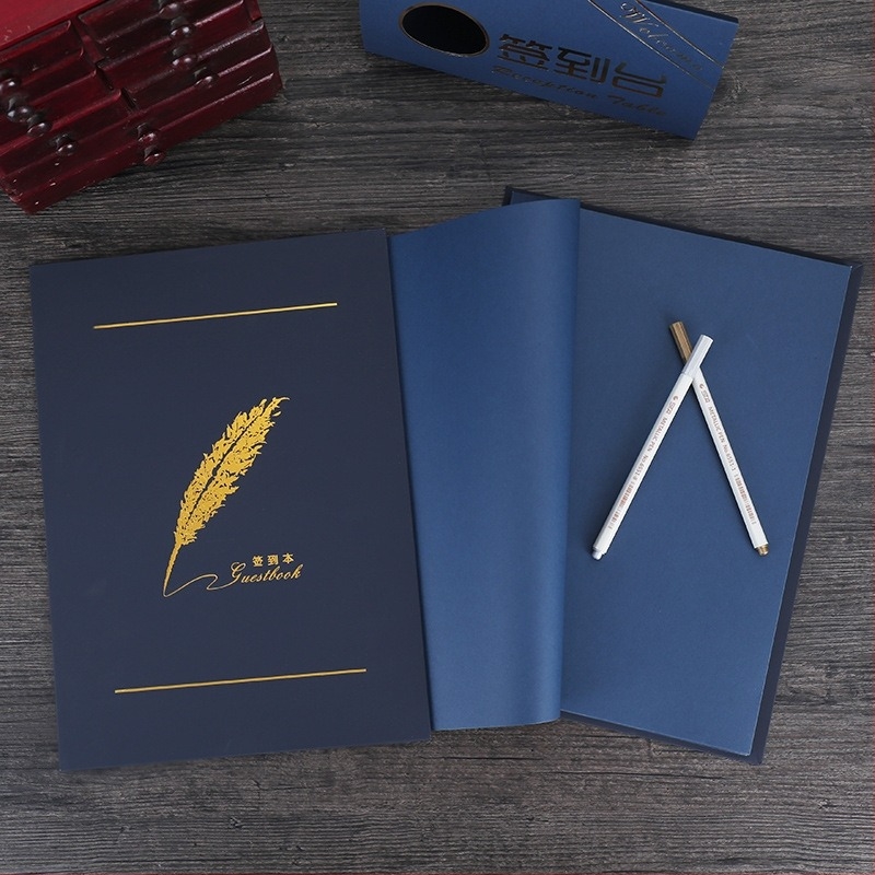 Esküvői és üzleti események aláírási könyve — Vendég aláírási könyv, 24,5×34 cm, Elegáns érintésű papír + Színes kartonpapír, Left Mo