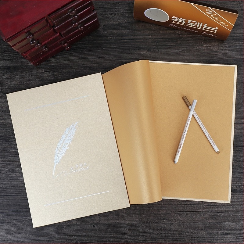 Esküvői és üzleti események aláírási könyve — Vendég aláírási könyv, 24,5×34 cm, Elegáns érintésű papír + Színes kartonpapír, Left Mo