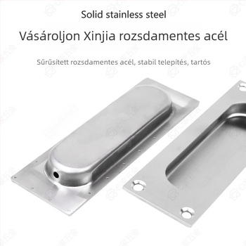 Rozsdamentes acél rejtett szekrényfogó, hosszú bár alakú, beépített retesz, öntvény kivitel