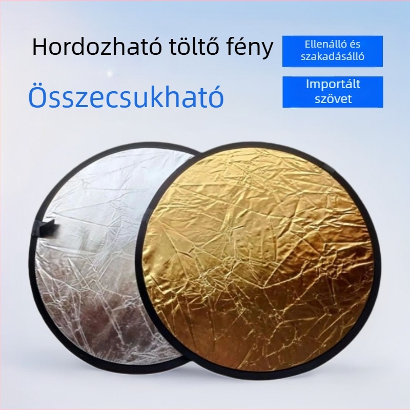 Kétoldalas összecsukható fotóreflektor, ideális termékfotózáshoz (Típus: Fotóreflektor; Márka: YFwryx; Anyagok: Poliészter, Poliészter-pamut; Alkalmazások: Termékfotózás)