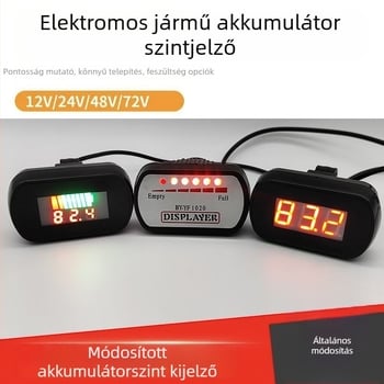 Elektromos jármű akkumulátor feszültség kijelző és teljesítménymérő 24-60V
