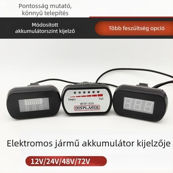 Elektromos jármű akkumulátor feszültség kijelző és teljesítménymérő 24-60V
