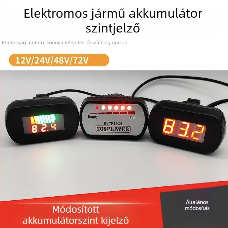Elektromos jármű akkumulátor feszültség kijelző és teljesítménymérő 24-60V