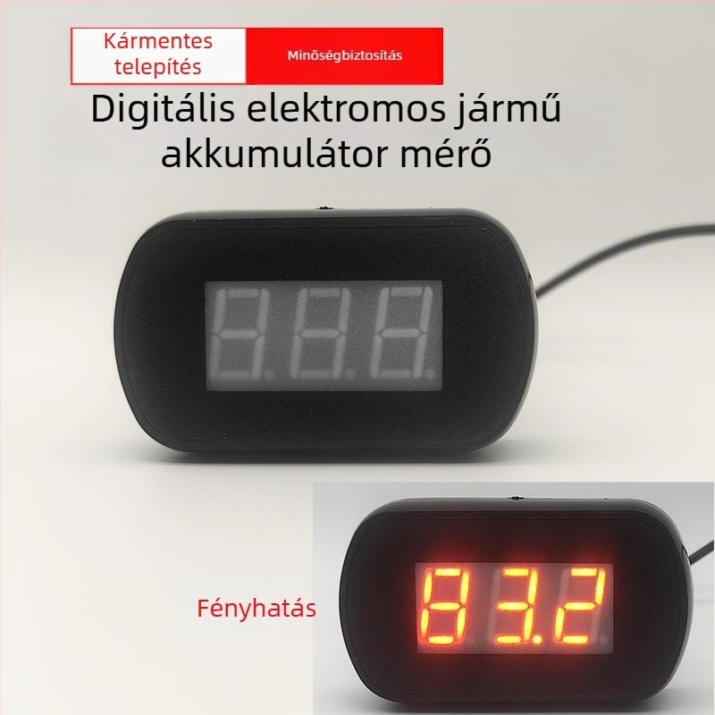 Elektromos jármű akkumulátor feszültség kijelző és teljesítménymérő 24-60V