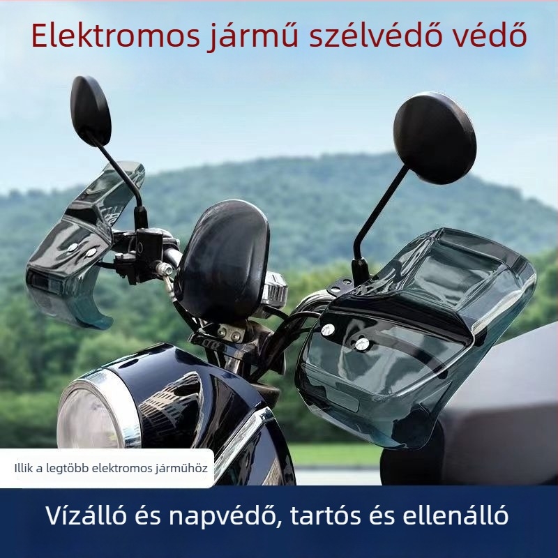 Elektromos jármű karvédő szélvédővel, kormányhosszabbítással, vízálló kesztyűvel és napvédő funkcióval