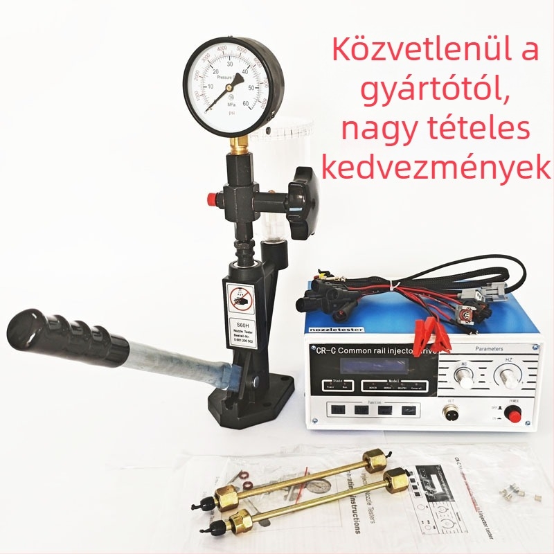 Common Rail injektor tesztkészlet elektronikus vezérlésű injektor-tesztelővel és kalibrátorral, modell S60hcrc, 110-220V, 0-70°C