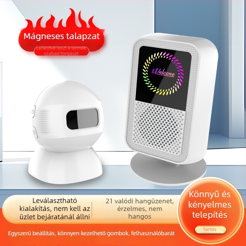 Indukciós ajtócsengő Type-C töltéssel, XY-501, 220V, 21 csengőhang és 4 állítható szint, 0,5W fogyasztás