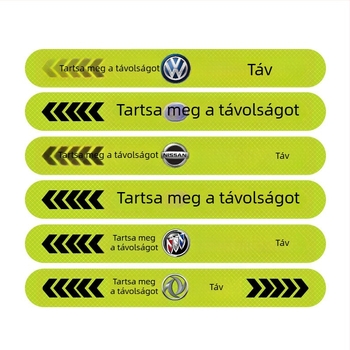 Fényvisszaverő autó matricák a hátsó és oldalsó részre, gyémánt minőségű anyag, öntapadós, mintázat: szöveg, nem személyre szabható