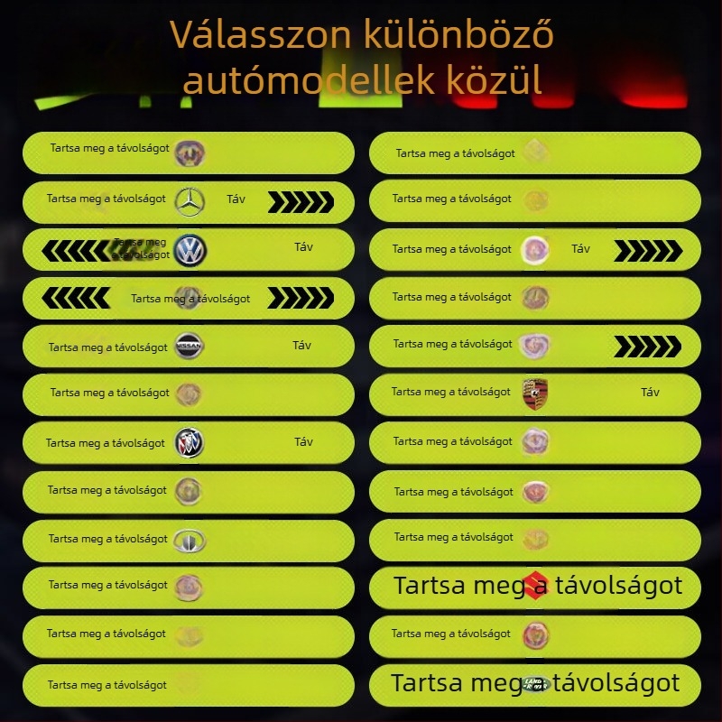 Fényvisszaverő autó matricák a hátsó és oldalsó részre, gyémánt minőségű anyag, öntapadós, mintázat: szöveg, nem személyre szabható