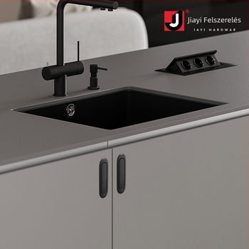 Rejtett gombos fogantyú, cinkötvözet, modern minimalista stílus, modell 501/510, ruhásszekrényekhez, szekrényekhez, fiókokhoz, fürdőszobai szekrényekhez és cipősszekrényekhez