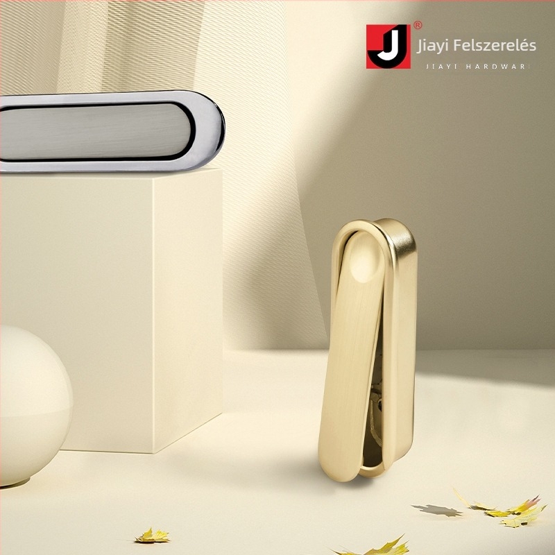 Rejtett gombos fogantyú, cinkötvözet, modern minimalista stílus, modell 501/510, ruhásszekrényekhez, szekrényekhez, fiókokhoz, fürdőszobai szekrényekhez és cipősszekrényekhez